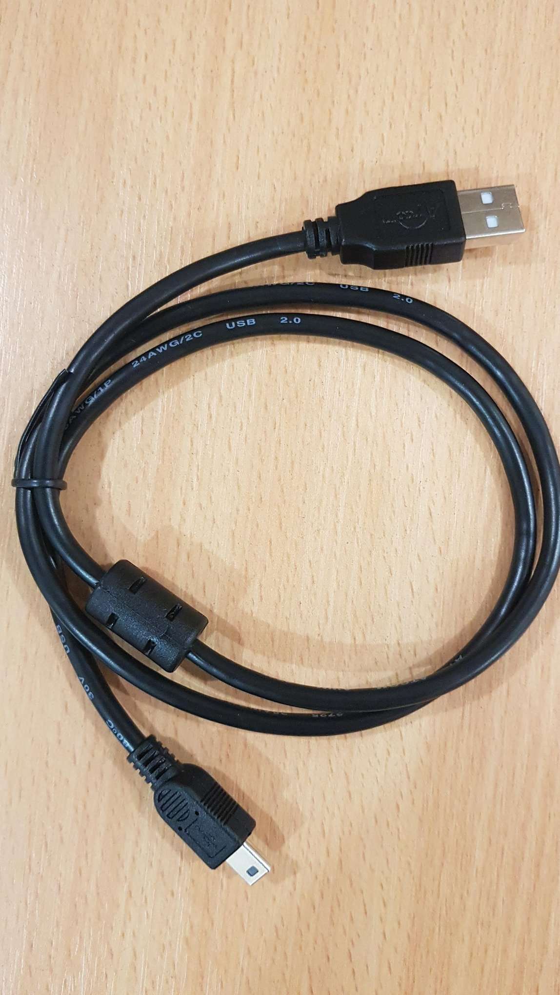 Кабель USB 2.0 - 0.8м AM/mini-B 5P Atcom, чорний