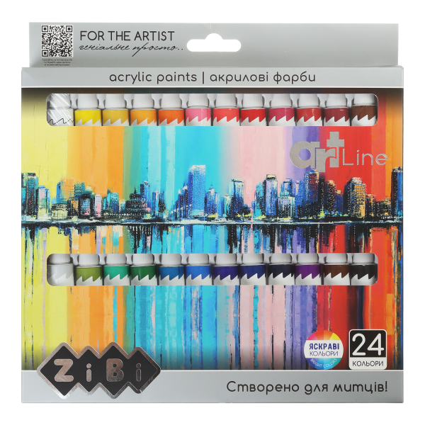 Акрил 24 кольорів х / 12 мл, ART Line ZB.6664