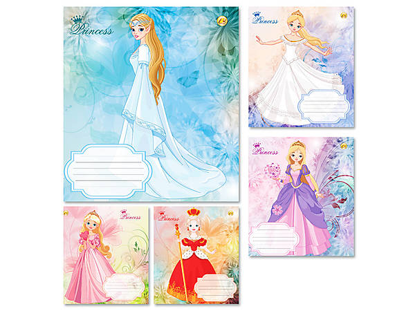 Зошит 12арк = А Тетрада карт обклад 92184 Принцеси 5к