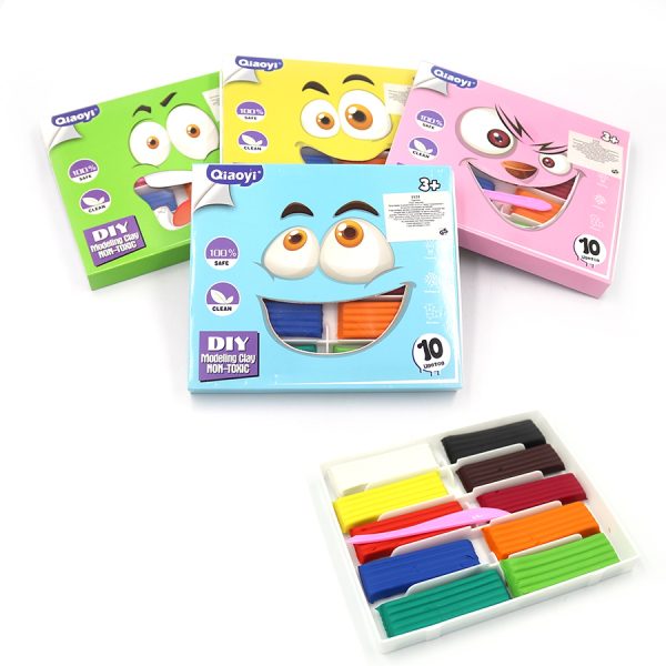 Пластилін 10 кол."Люкс" пласт піддон + стек(200г)