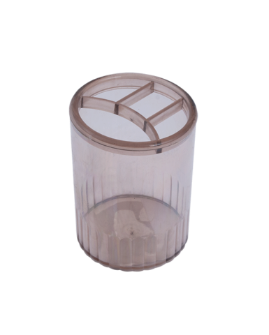 Стакан-підставка пластиковий, 4 відділення, димчастий