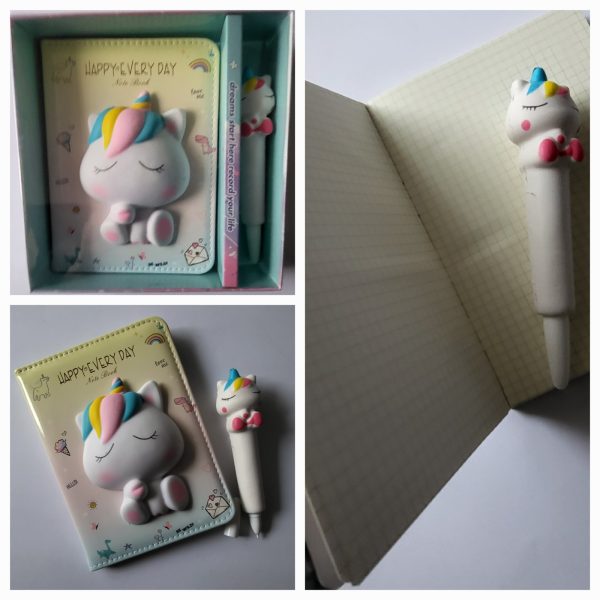 Блокнот зі сквішем 13*18см, 100 кольорових аркушів + ручка сквіш Єдиноріг