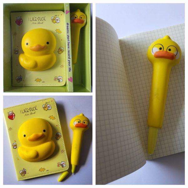 Блокнот зі сквішем 13*18см, 100 кольорових аркушів + ручка сквіш Каченя