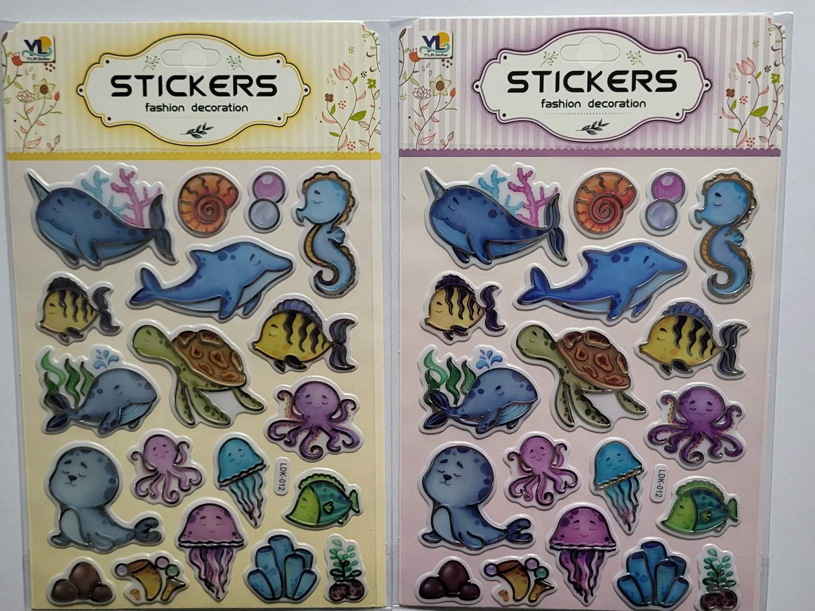 Наліпка пластикова з фольгою 15*24см, Морські мешканці