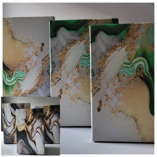 Набір коробок  3 штуки під  мармур