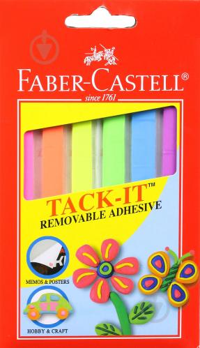 Клей багаторазовий кольоровий Faber_Castell 187094 мiкс 50шт.Tack it