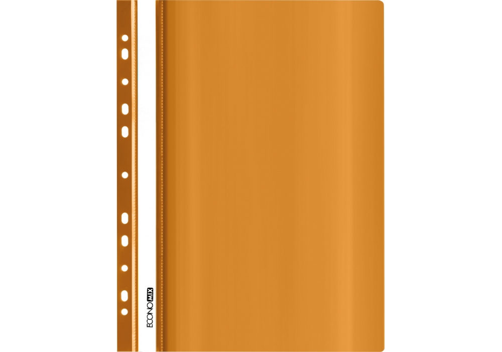 Папка-швидкозшивач А4 Economix E31510-06 з перфорацією, фактура "глянець", помаранчова