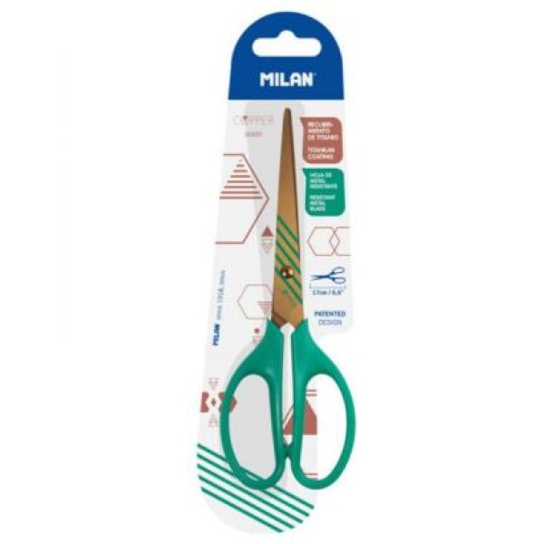 Ножиці 17см MILAN BWM10425CPGR зелені, з мідним лезом
