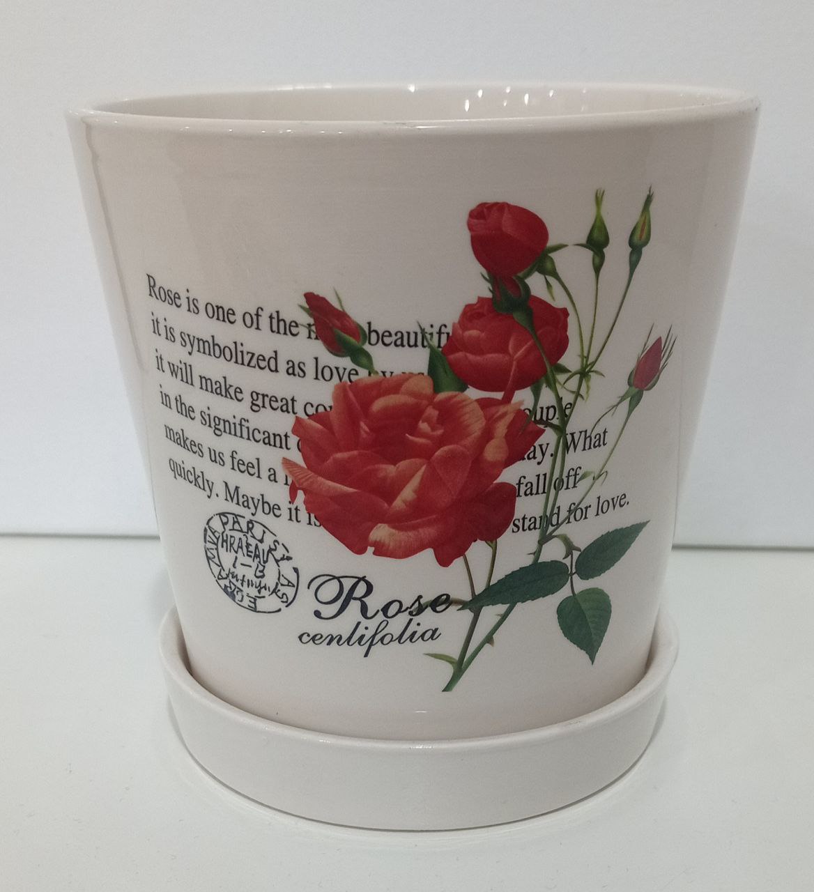 Горщик керамічний 11*11см Квіти,  1814