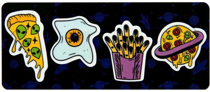 Закладки пластикові 4x20 шт, 35х50 мм, Space food