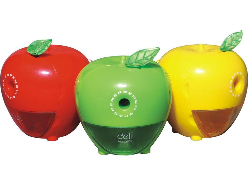 Чинка механічна Deli 0659Е мiкс пластикова "Яблуко"