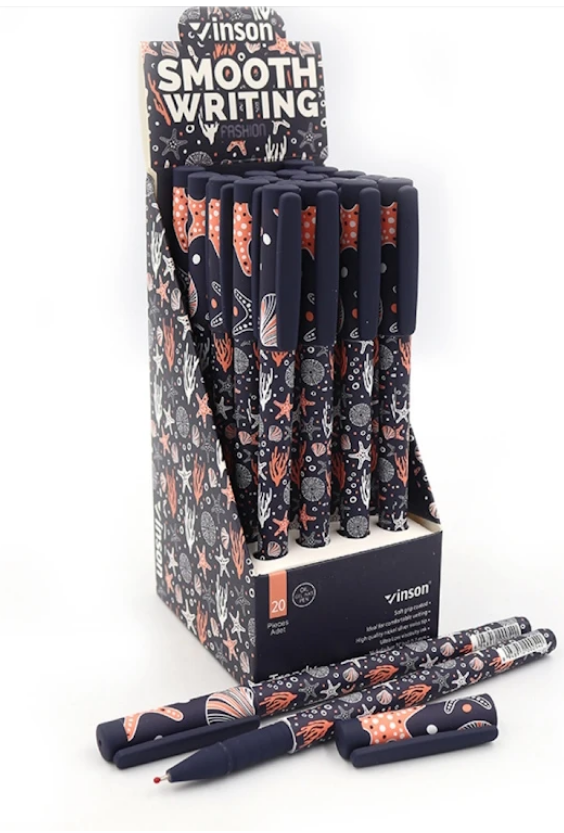 Ручка масляна "Trendy" 0,7 мм синя, soft touch, Vinson A56