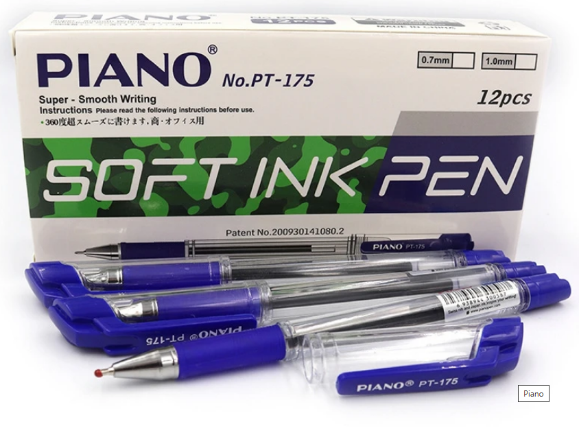 Ручка масляна "4 км" синя, Piano PT-175