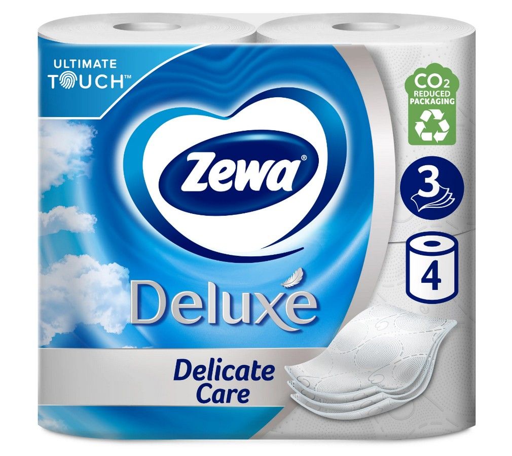 Туалетний папір білий 3шара 4шт Zewa Deluxe