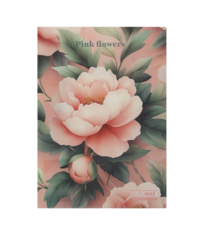 Папка-кутик ARABESKI, А4, матовий напівпрозорий пластик, рожевий