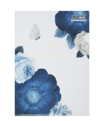 Папка-кутик, ARABESKI,  А4, матовий напівпрозорий пластик, темно-синій BM.3854-03