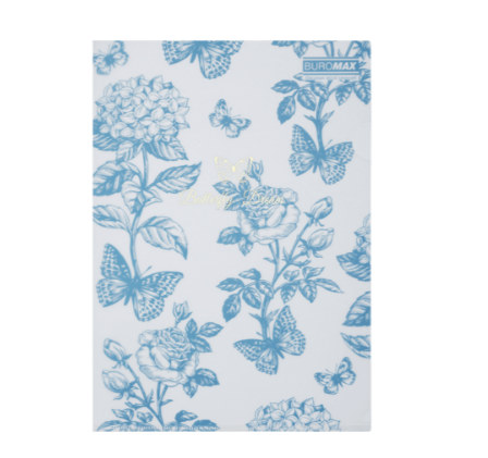 Папка-кутик, ARABESKI,  А4, матовий напівпрозорий пластик, синьо-сірий  BM.3854-95