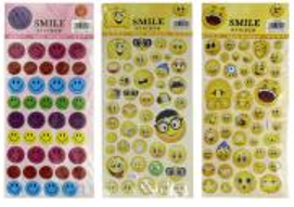 Наліпка м'яка 10*22см. Смайли мікс, CYD-B144