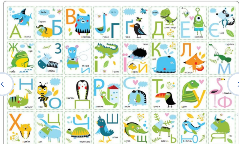 Килимок для дитячої творчості "Алфавіт", пластиковий, 38,5*27см MX61480-06