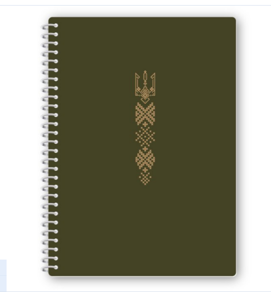 Блокнот "UA", А5, пластикова обкладинка спіраль, 60 арк.ушів, клітинка O25955-01