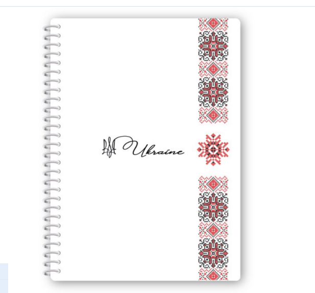 Блокнот "UA", А5, пластикова обкладинка, спіраль, 60 арк., клітинка O25955-10