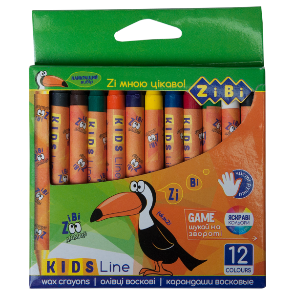 Олівці воскові, 12 кольорів ZB.2481