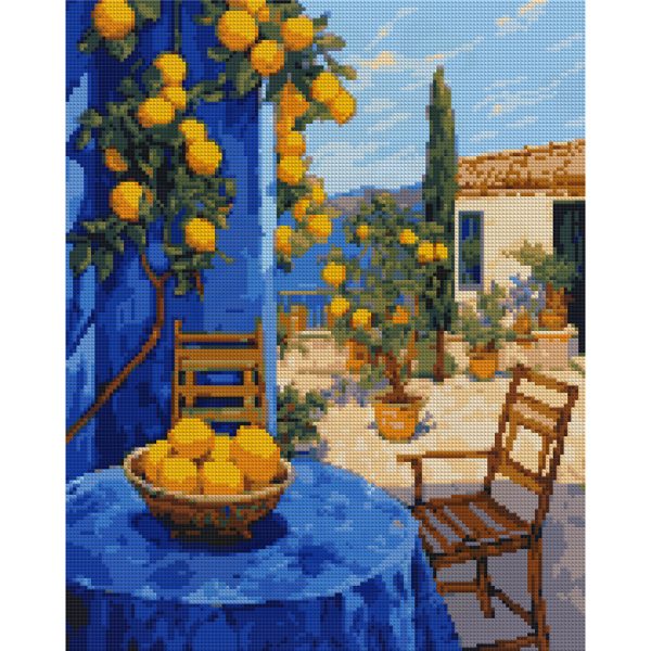 Алмазна мозаїка SANTI "Лимонний дворик", 40*50см на підрамнику 956053