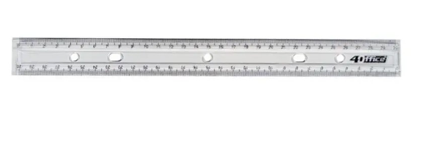 Лінійка пласт. 30см прозора 4OFFICE 4-354