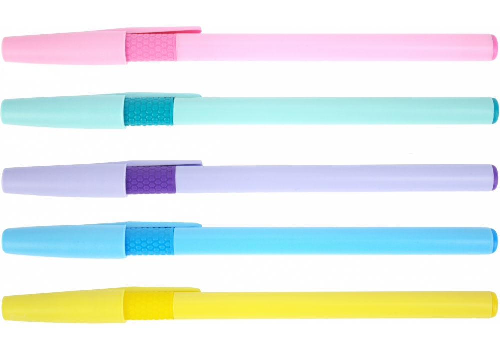 Ручка масляна ECONOMIX  NICE 0,7 мм асорті, пише синім E10266