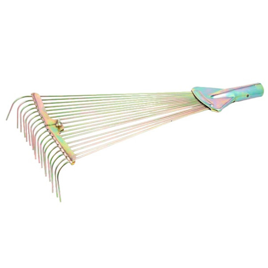 Граблі віялові 18 прутків, розсувні, оцинковані, золото