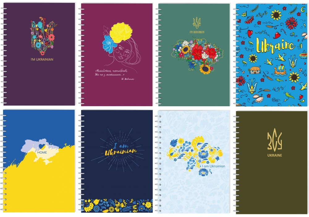 Блокнот А6, обкладинка  пластикова 48 арк., UA асорті