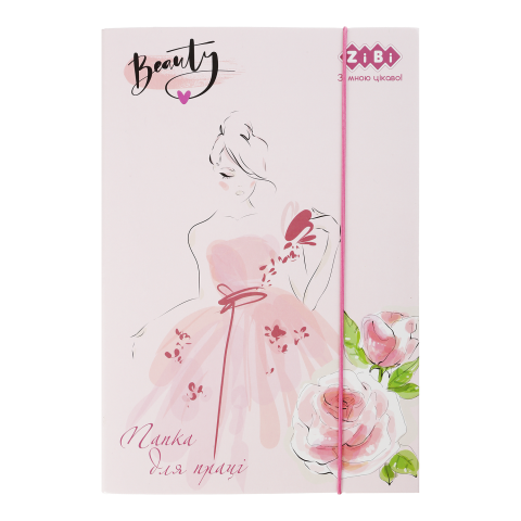 Папка для праці BEAUTY,, картонна, на гумках А4+ (300х212х28мм), KIDS Line ZB.14930