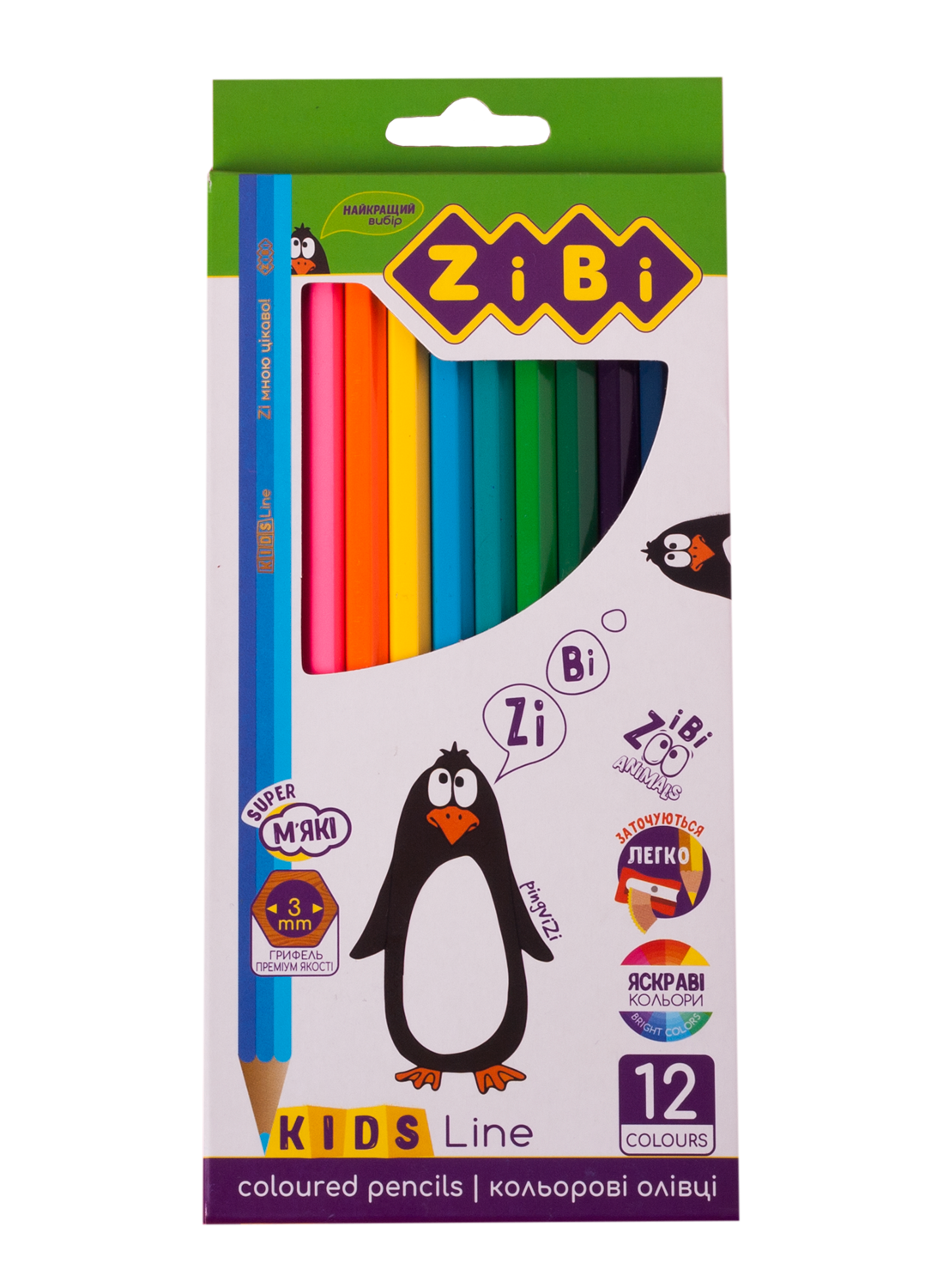 Кольорові олівці, 12 кольорів, KIDS LINE ZB.2414