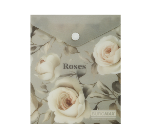 Папка-конверт на кнопці ARABESKI, А6, матовий напівпрозорий пластик, світло-сірий BM.3922-20