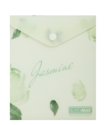 Папка-конверт на кнопці ARABESKI, А6, матовий напівпрозорий пластик, м'ятний BM.3922-38