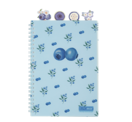 Зошит для записів ARABESKI, А5, 80 арк., клітинка, 4 роздільники, пластикова обкладинка, кобальтовий BM.2587-54