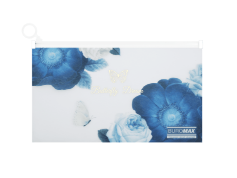 Папка-конверт на zip-блискавці ARABESKI, DL,матовий напівпрозорий пластик, темно-синій BM.3949-03