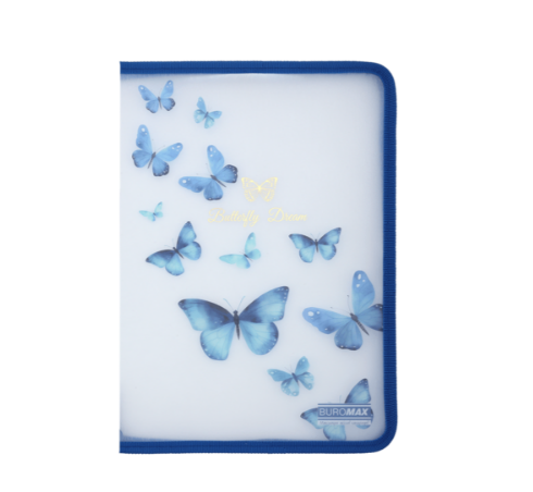 Папка-конверт на блискавці ARABESKI, А4, матовий напівпрозорий пластик, морська хвиля BM.3980-45