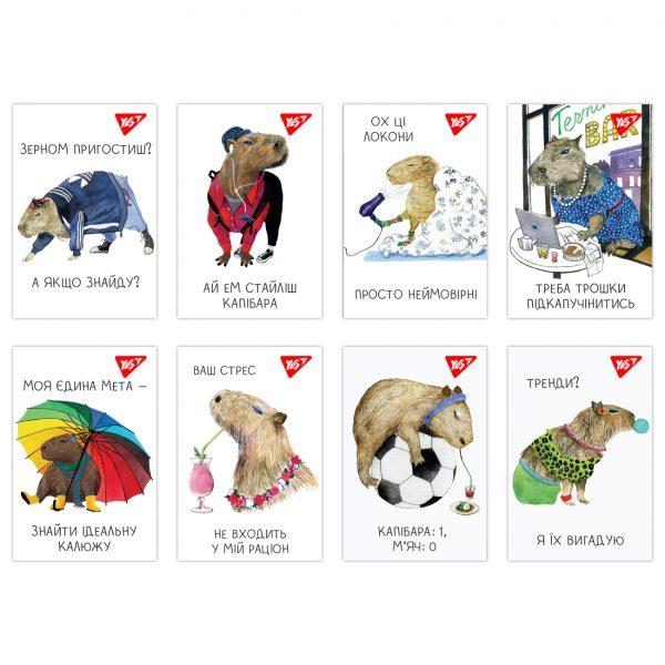 Блокнот YES А7 Capybara 48 аркушів клітинка