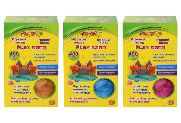 Пісок для моделювання 400гр, 6 формочок "замок" + стек