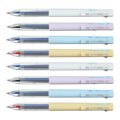 Ручка гелева автоматична 3 в 1, 0.5мм, синя, чорна, червона