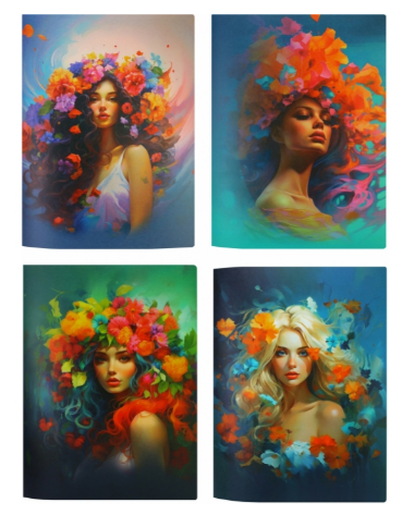 Папка-швидкозшивач А4 з друком ШІ Optima CLIP А, асорті