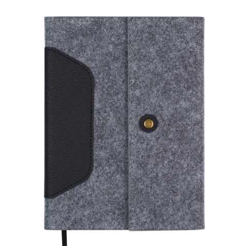 Щоденник датов. 2026 OSCAR, A5, чорний, штуч.шкіра BM.21142-01