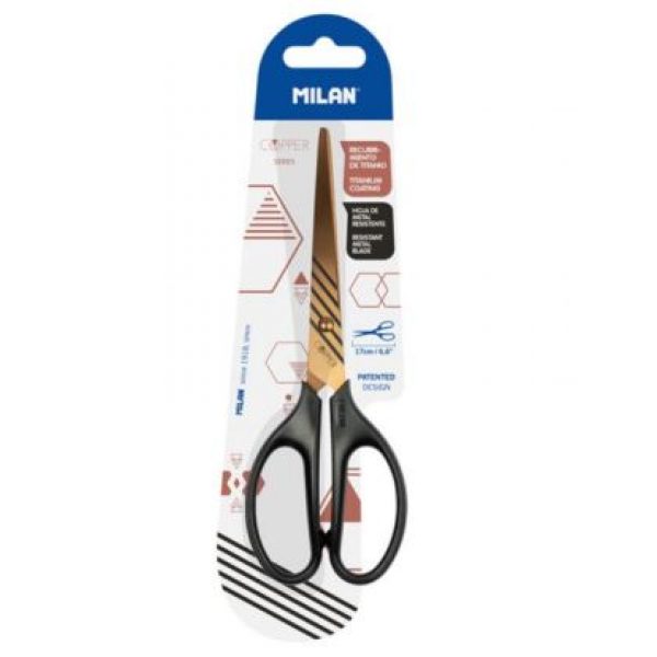 Ножиці 17см MILAN BWM10425CPK  чорні, з мідним лезом