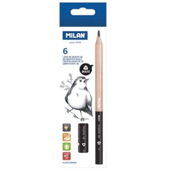 Олівець 6B MILAN 071260606 чорнографітовий трикутний
