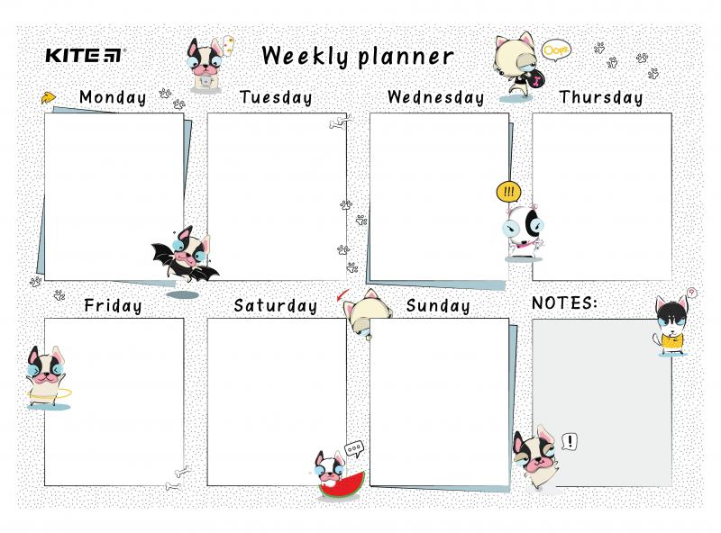 Планер настінний на тиждень,  А4, Funny dogs