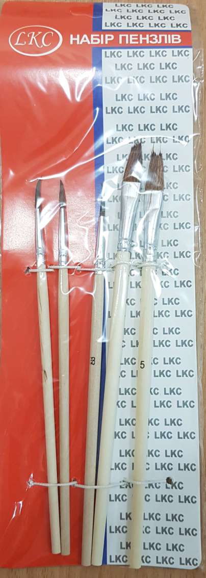 Набір пензлів 5 шт білка (№1,2,3,4,5) L1911