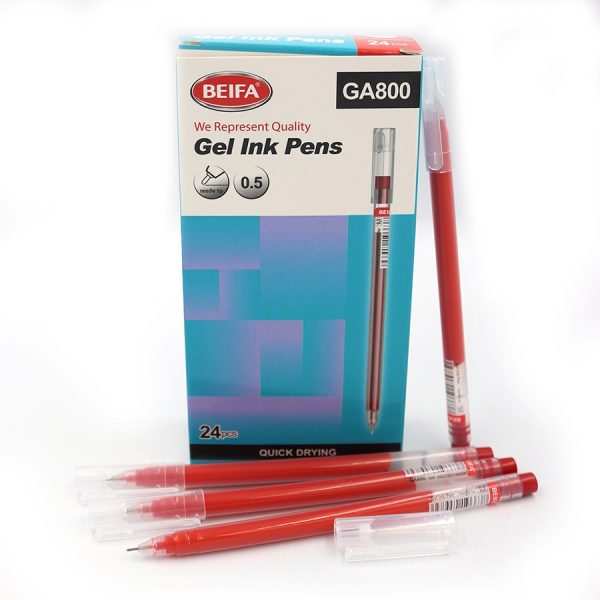 Ручка гелева Beifa GA800, червона