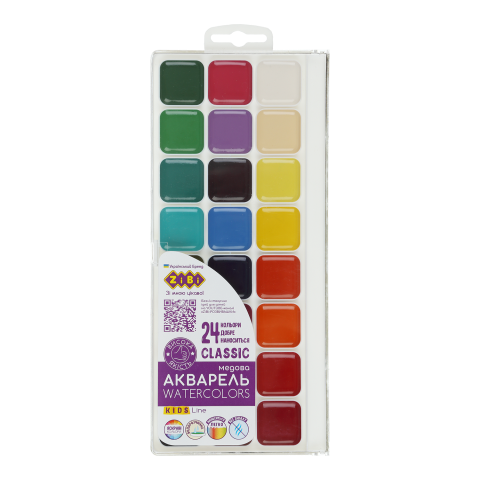 Акварель CLASSIC, 24 кол., без пензлика, пластикова коробка