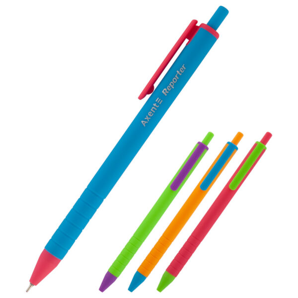 Ручка кулькова автоматична Axent Reporter Color синя, AB1069-02-A